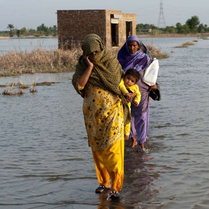 women and flood